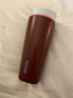 Owala Stainless Travel Tumbler in Maroon with Pink Accent